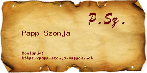 Papp Szonja névjegykártya